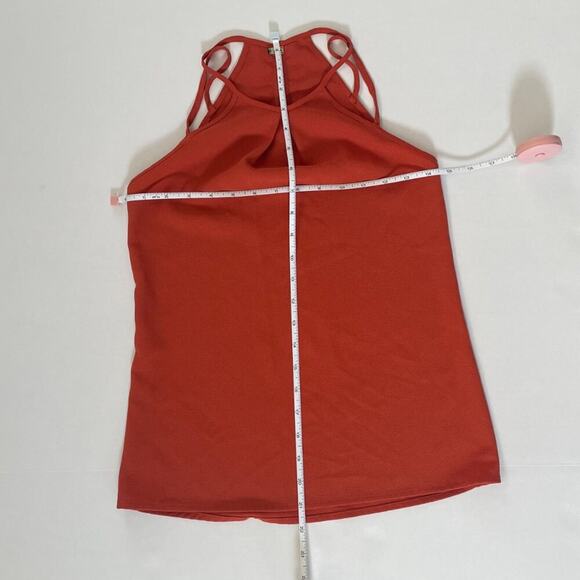 Burnt Orange Racerback Cami, Clasp Closure, High Neck, Double Spaghetti Strap, S - Picture 8 of 11